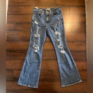 Levi’s 726 Distressed Flare Blue Jeans
